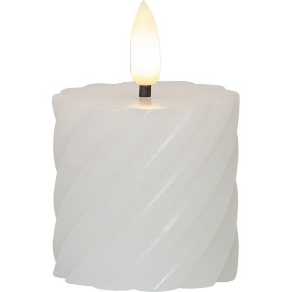 Set de 2 lumânări LED din ceară albă Star Trading Flamme Swirl, înălțime 7,5 cm-image-2