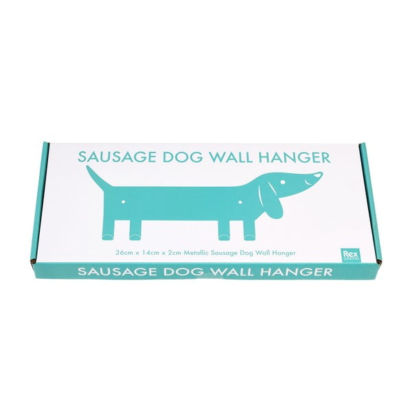 Cuier pentru copii turcoaz pentru perete din metal Sausage Dog – Rex London-image-2