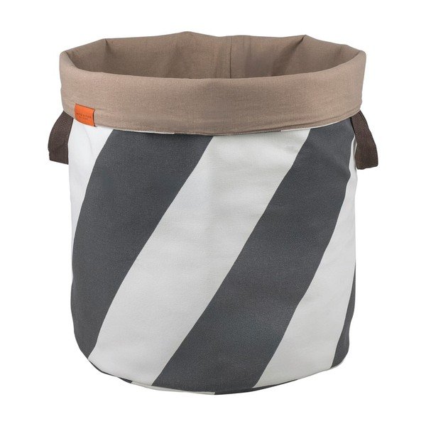 Coș de rufe gri/crem din material textil 5 l Diagonal – Mette Ditmer Denmark