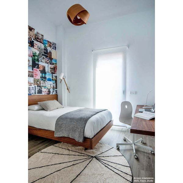 Covor crem lavabil/țesut manual rotund din bumbac ø 160 cm Trace Beige – Lorena Canals-image-4