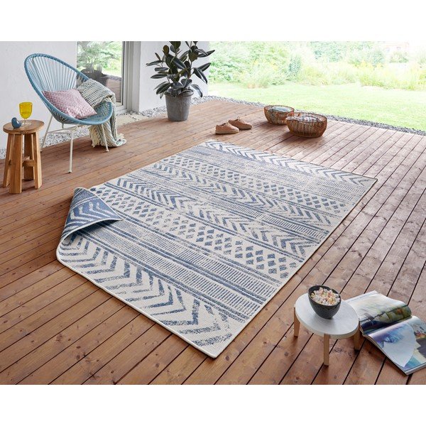 Covor adecvat pentru exterior NORTHRUGS Biri, 200 x 290 cm, albastru-crem-image-1