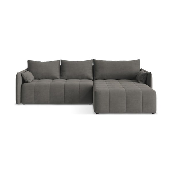 Colțar gri închis extensibil/cu spațiu de depozitare (cu colț pe partea dreaptă/cu șezlong) Moku – Makamii