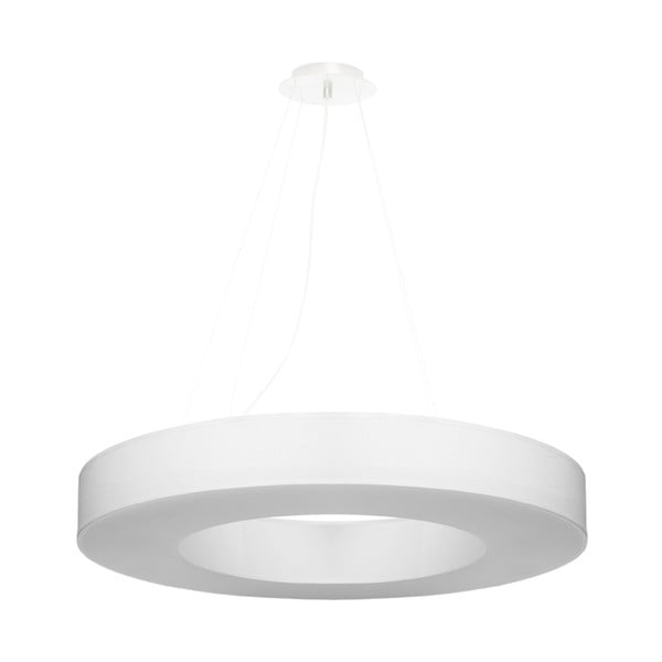 Lustră albă cu abajur textil ø 70 cm Galata Slim – Nice Lamps