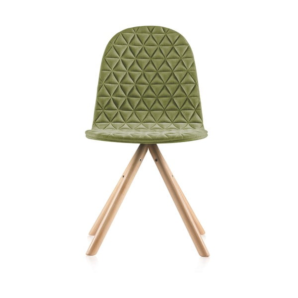 Scaun cu picioare în nuanță naturală Iker Mannequin Triangle, verde deschis