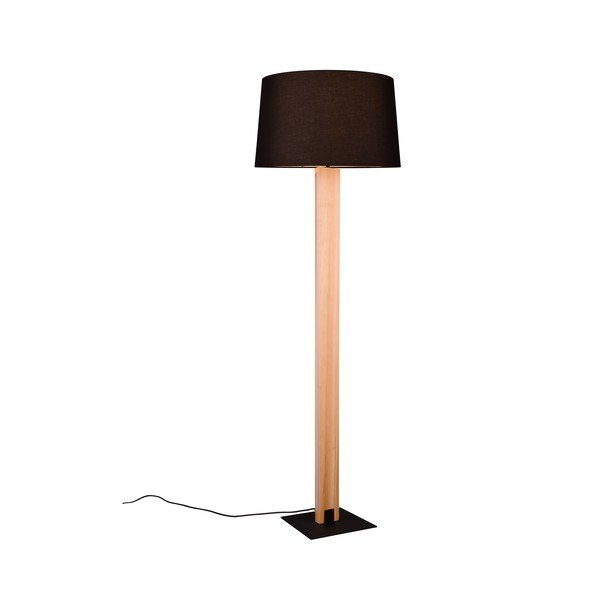 Lampadar negru/în culoare naturală cu abajur textil (înălțime 150 cm) Rahul – Trio-image-2