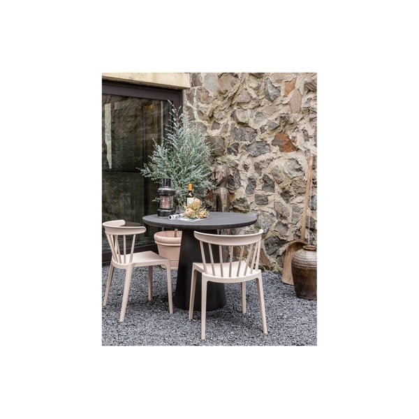 Măsuță auxiliară de grădină WOOOD Damon, ø 100, maro - gri-image-3