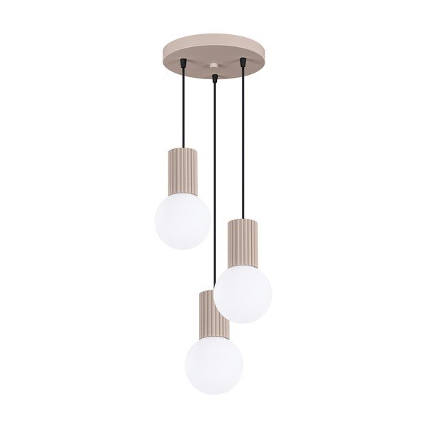 Lustră taupe cu abajur din sticlă ø 25 cm Orbital – Sollux