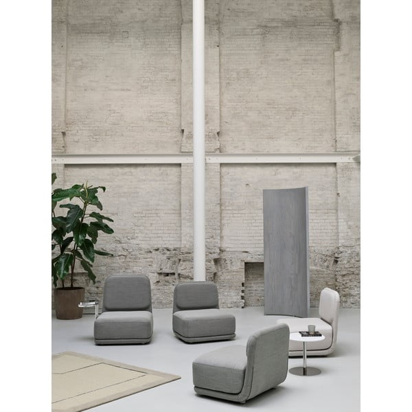 Fotoliu cu măsuță metalică albă Softline Standby Low + Side Table, portocaliu-image-4