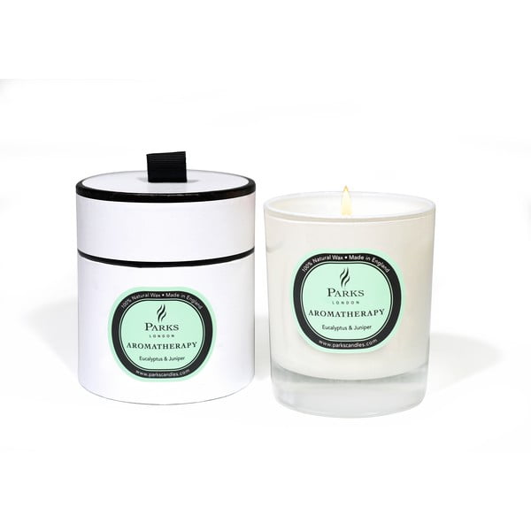 Lumânare parfumată Parks Candles London Aromatherapy, aromă de eucalipt și ienupăr, durată ardere 50 ore