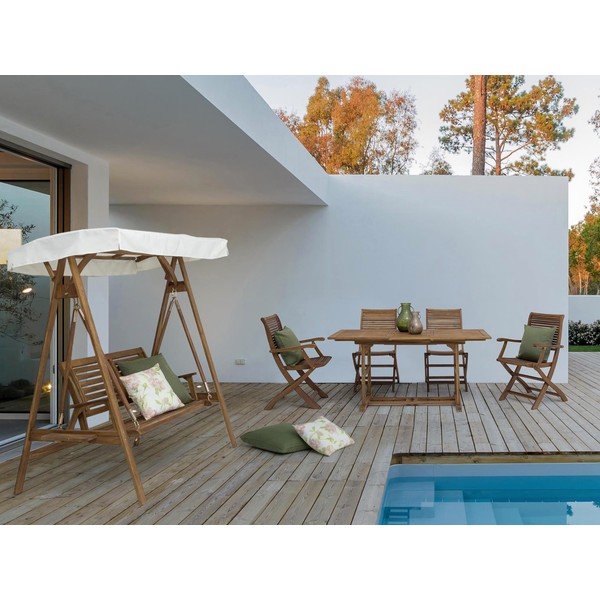 Balansoar de grădină în culoare naturală din lemn masiv Noemi – Bizzotto-image-1