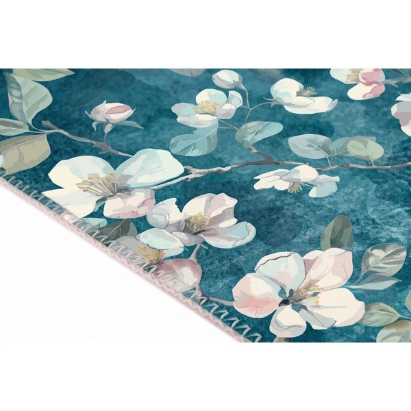 Covor albastru lavabil 50x80 cm Bloom – Vitaus-image-1