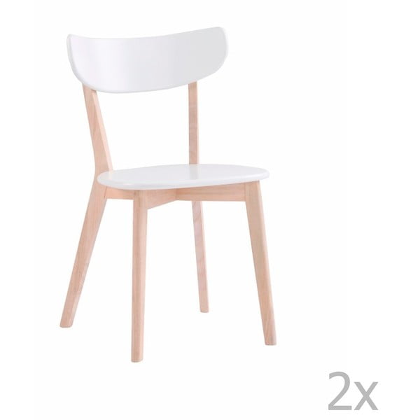 Set 2 scaune din lemn de stejar  Folke Sanna, alb