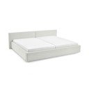 Pat matrimonial alb tapițat cu spațiu de depozitare cu somieră 200x240 cm Cube – Meise Möbel
