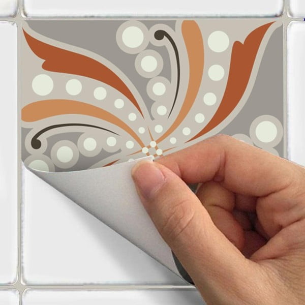 Set 30 autocolante de perete Ambiance Cement Tiles Bali, 10 x 10 cm-image-1