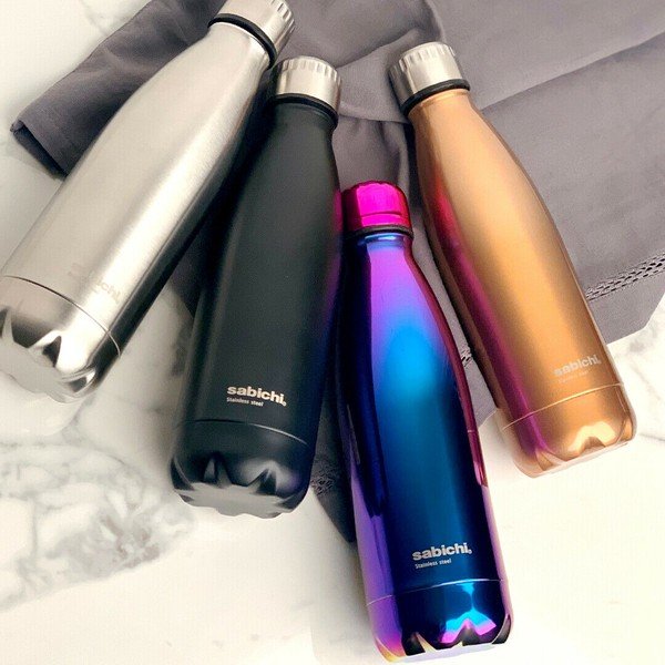 Sticlă din oțel inoxidabil Sabichi 450 ml, negru mat-image-1