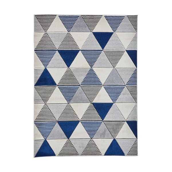 Covor Think Rugs Matrix, 120 x 170 cm, albastru