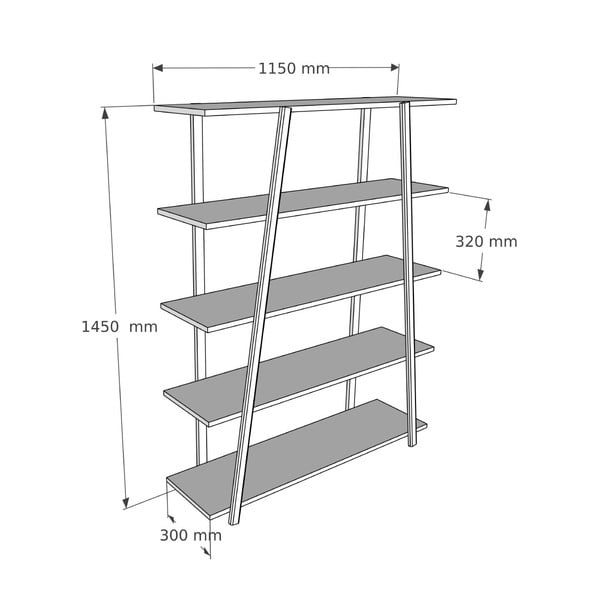 Bibliotecă din lemn  de pin 115x145 cm Soft – Kalune Design-image-3