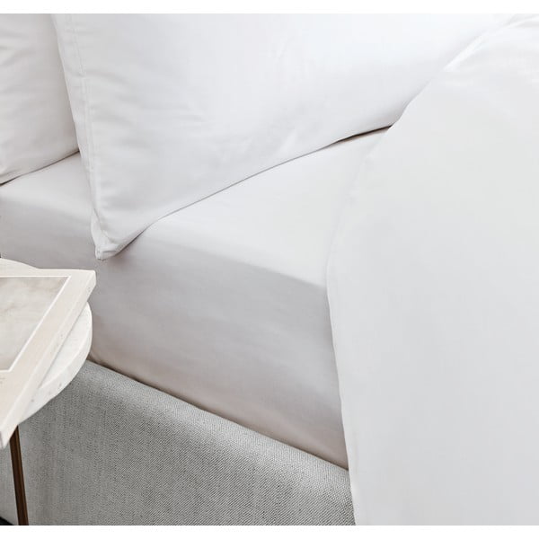 Cearșaf din bumbac satinat Bianca Classic, 135 x 190 cm, alb-image-1