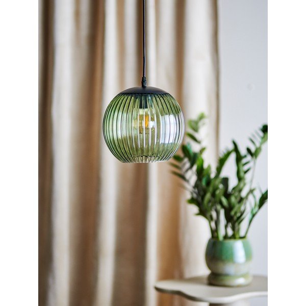 Lustră verde LED din sticlă ø 23 cm Sybia – Bloomingville-image-1