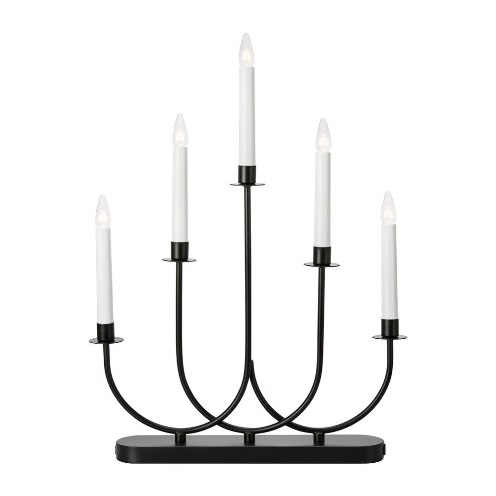 Decoratiune luminoasa de Craciun neagra de podea cu alimentare la priza Soro – Markslöjd