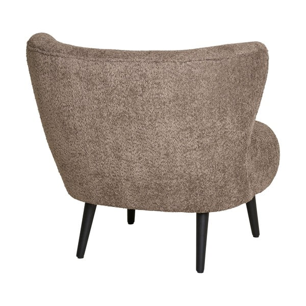 Fotoliu maro cu tapițerie din țesătură bouclé Covelo – House Nordic-image-3
