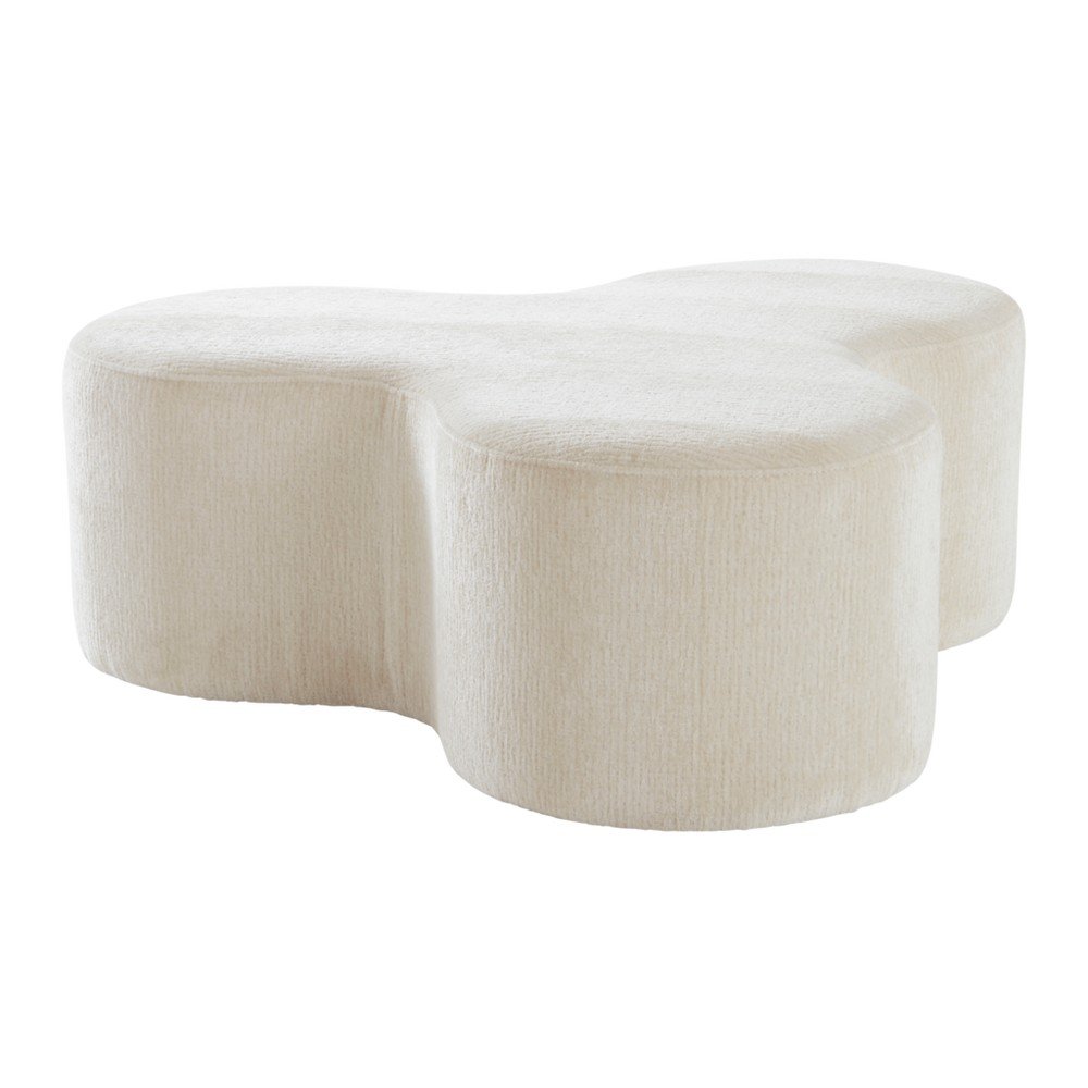 Puf crem cu tapițerie din chenille Mintaka – Jotex