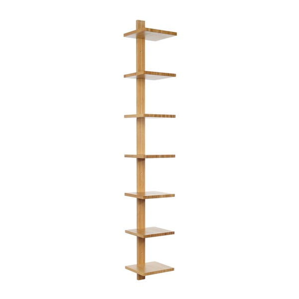 Raft de perete din lemn de bambus Furniteam Design, înălțime 150 cm