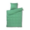 Lenjerie de pat verde din bumbac satinat pentru pat de o persoană 140x200 cm Pleasantly – JUNA
