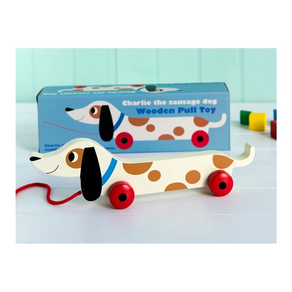 Jucărie - cățel din lemn pe roți Rex London Charlie The Sausage Dog, lungime 31,5 cm-image-4