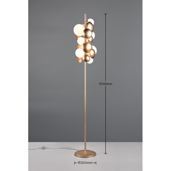 Lampadar alb-auriu cu abajur din sticlă (înălțime 155 cm) Bubble – Trio Select-image-4