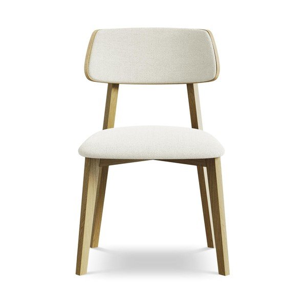Scaun de dining crem din lemn masiv Niu – Makamii-image-1