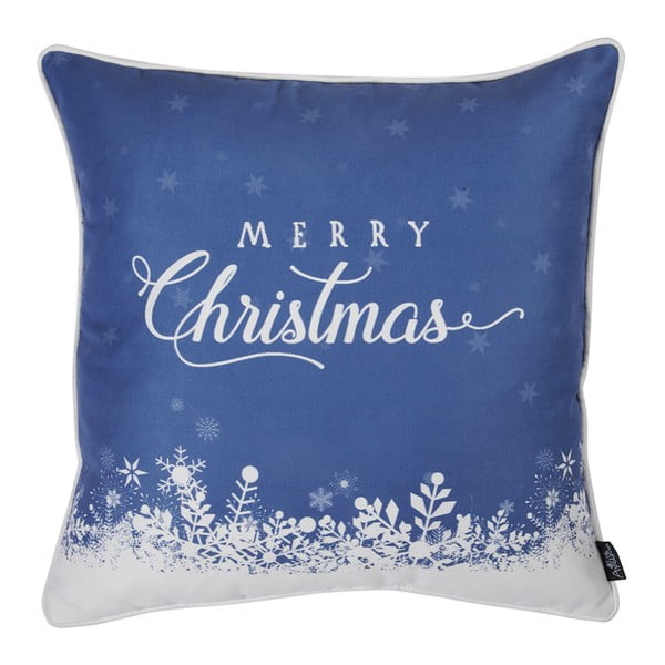 Față de pernă cu model de Crăciun Mike & Co. NEW YORK Merry Christmas, 45 x 45 cm, albastru