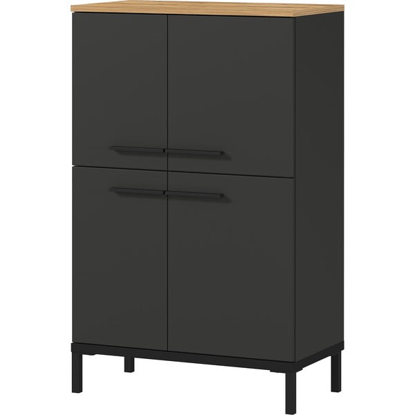 Dulap de baie înalt gri închis cu aspect de stejar 60x97 cm Yonkers - Germania-image-2