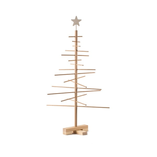 Brad de Crăciun din lemn Nature Home, înălțime 75 cm