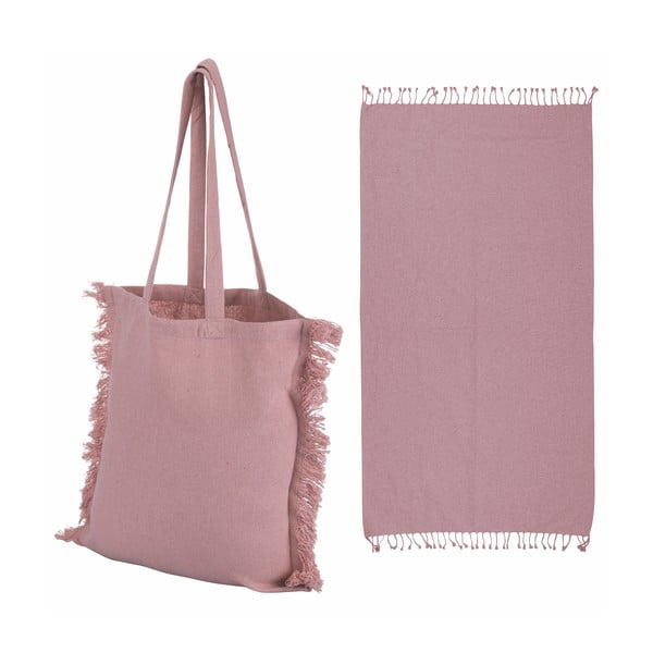 Set geantă de plajă și prosop roz Summer - Villa d'Este