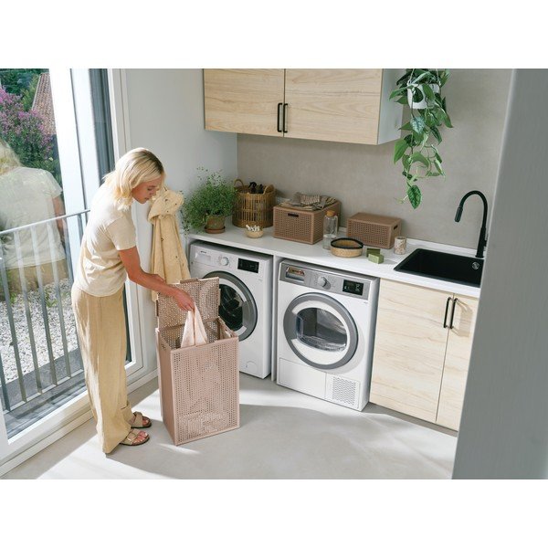 Coș de rufe roz prăfuit din plastic reciclat 60 l Kaya – Curver-image-3