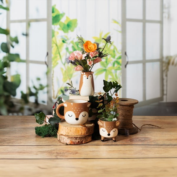 Vază maro din dolomită (înălțime 10 cm) Deer – Sass & Belle-image-1