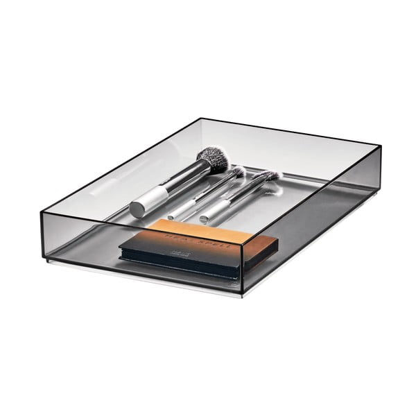 Organizator de baie negru mat pentru cosmetice din plastic reciclat – iDesign