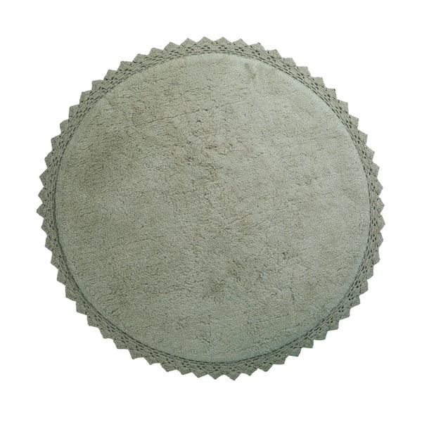 Covor verde lavabil țesut manual rotund din bumbac ø 110 cm Perla Olive – Nattiot