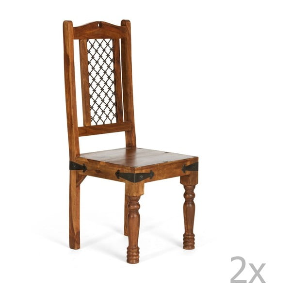 Set 2 scaune din lemn de palisandru Massive Home Nicco