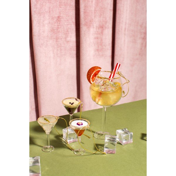 Ornamente de Crăciun 3 buc. din sticlă 15,5 cm Martini Cocktail – Sass & Belle-image-1