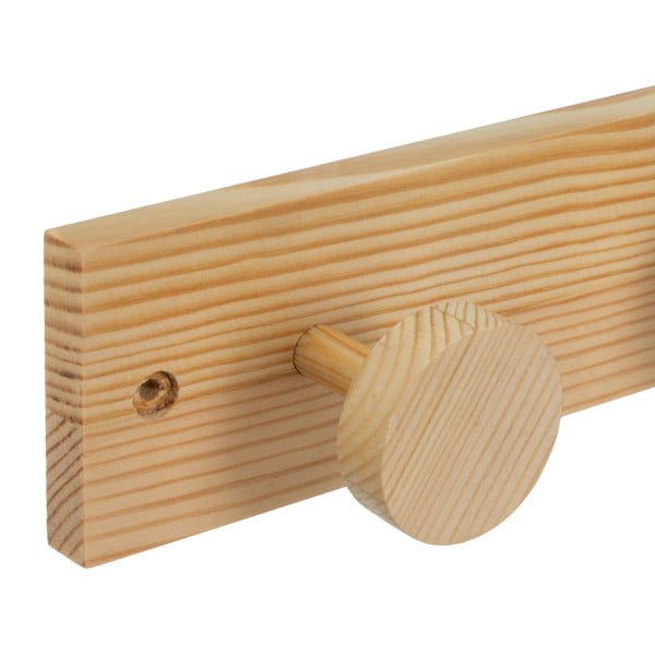 Cuier de perete în culoare naturală din lemn de pin 40 cm Anillos – Casa Selección-image-1