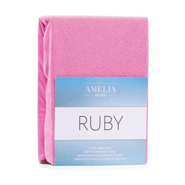 Cearceaf elastic AmeliaHome Ruby, 200 x 120-140 cm, roz închis-image-2