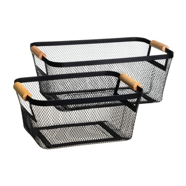 Coșuri de depozitare din sârmă 2 buc. din metal 33x21x14 cm – Casa Selección