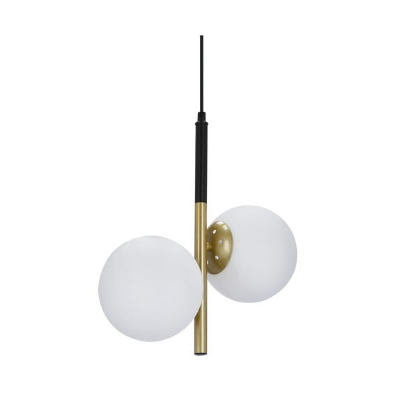 Lustră aurie cu abajur din sticlă 32.5x15 cm Duo – Candellux Lighting-image-2