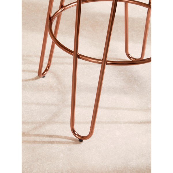 Scaun de bar în culoare naturală/roz auriu din lemn de ulm (înălțime șezut 75 cm) District – Premier Housewares-image-4