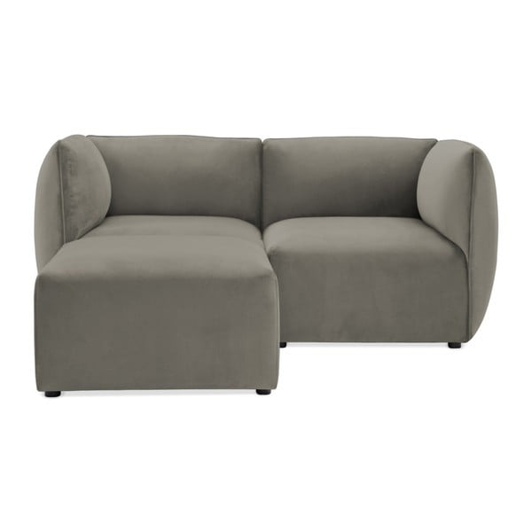 Canapea modulară cu 2 locuri și suport pentru picioare Vivonita Velvet Cube, gri