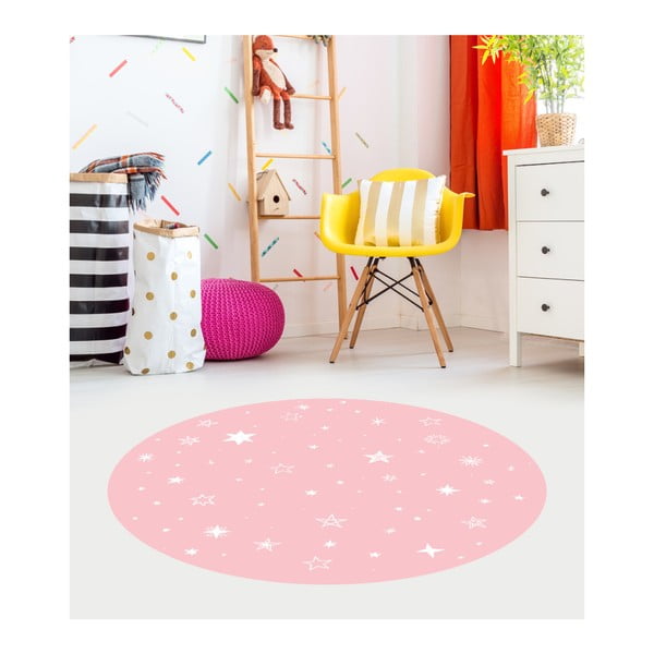 Covor pentru copii Floorart Stars, ⌀ 150 cm, roz