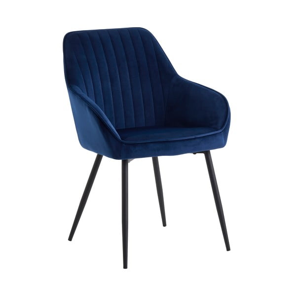 Set de scaune de sufragerie albastru închis cu cotiere 2 buc. tapițat Nolan Stripe – Unique Furniture