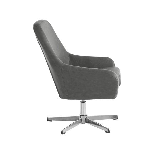 Fotoliu gri cu tapițerie din imitație de piele Naomi - Støraa-image-2